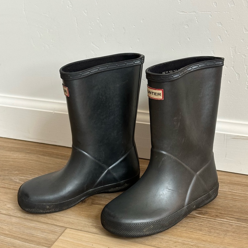 Hunter Kids Black blue Rain Boots